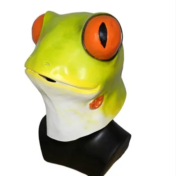 

Halloween New Design Lovely Realistic Animal Latex Frog Head Mask