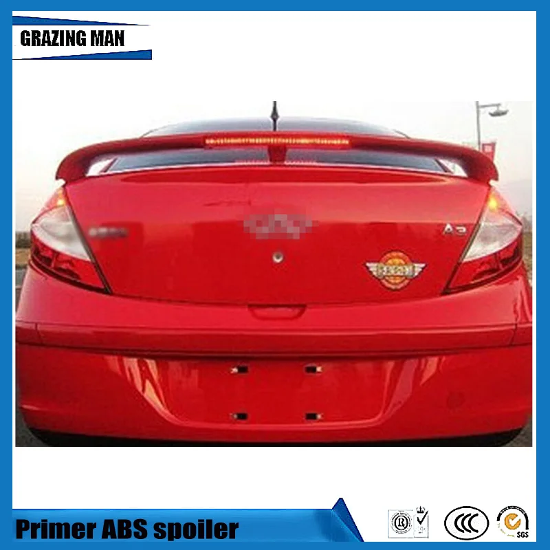 

ABS Primer Unpainted Color Rear Trunk Spoiler Fit For Chery A3 Sedan Spoiler With LED light