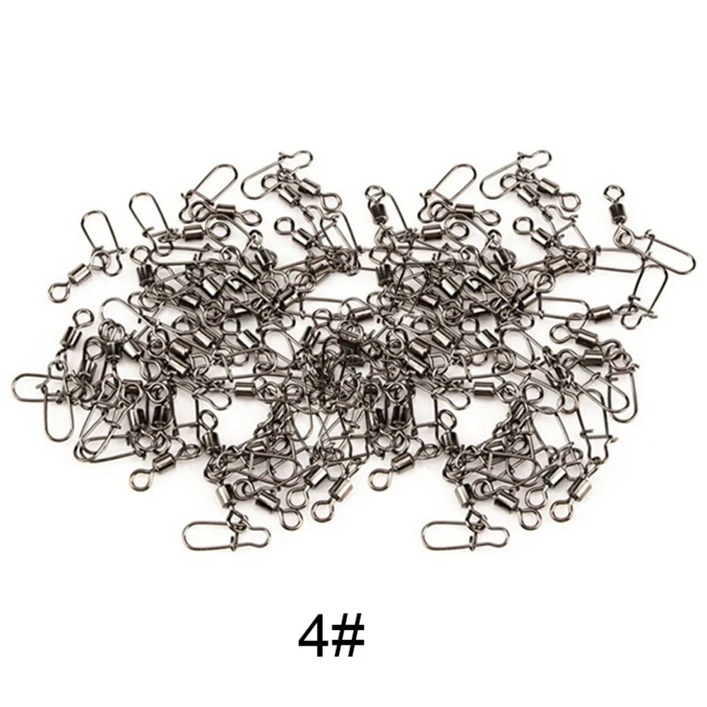 Новинка 100 шт. шарикоподшипник из нержавеющей стали рыболовные Вертлюги карабин прокатки морской разъем 19ing - Цвет: 4