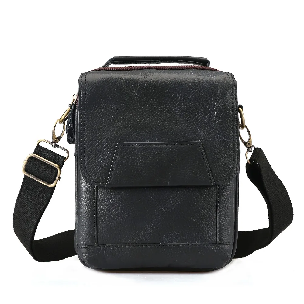 

Quality Leather Male Casual Design Shoulder Messenger bag Cowhide Fashion Cross-body Bag 8" Tablet Tote Mochila Satchel bag