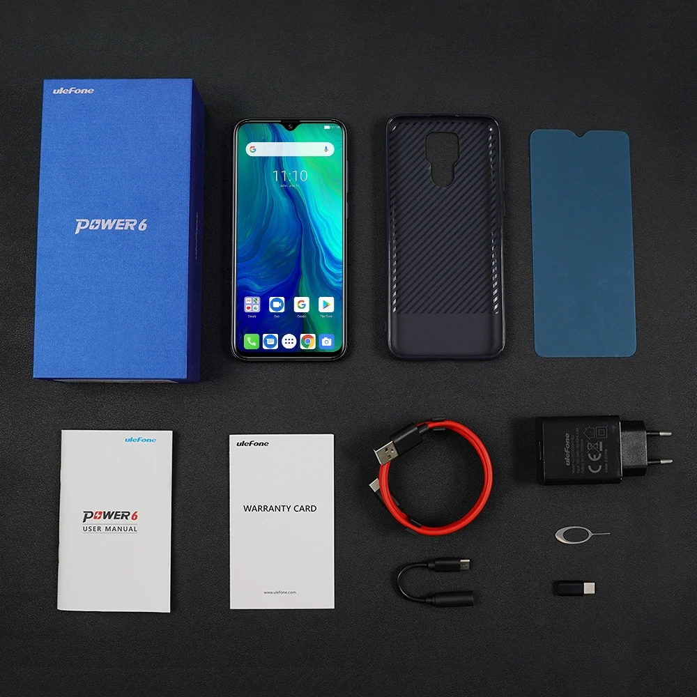 Оригинальный Ulefone power 6 мобильный телефон 6,3 дюймов 4 Гб ОЗУ 64 Гб ПЗУ Helio P35 Восьмиядерный Android 9,0 NFC Смартфон