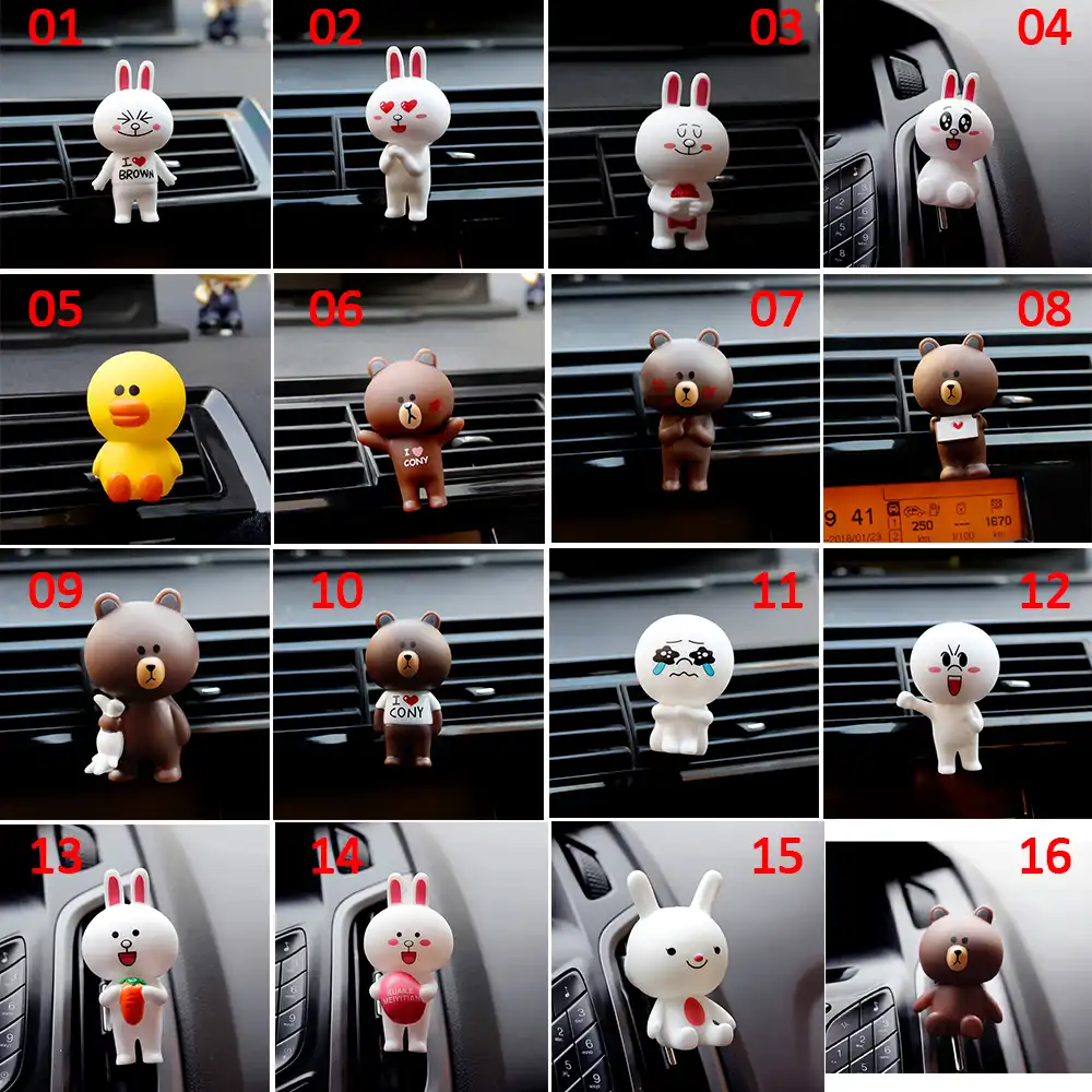車の装飾品クマウサギの漫画のダッシュボード自動ベントクリップ香水フレグランスかわいい人形空気清浄自動車インテリアアロマ 装飾品 Aliexpress