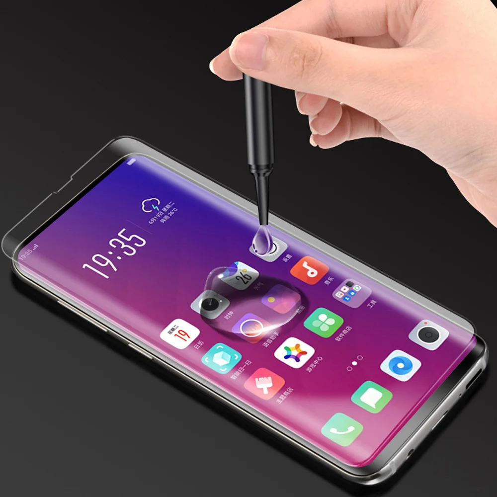 

Nano Liquid full Glue Tempered Glass For OPPO FIND X Screen Protector Cover With Install Kit&UV Lamp