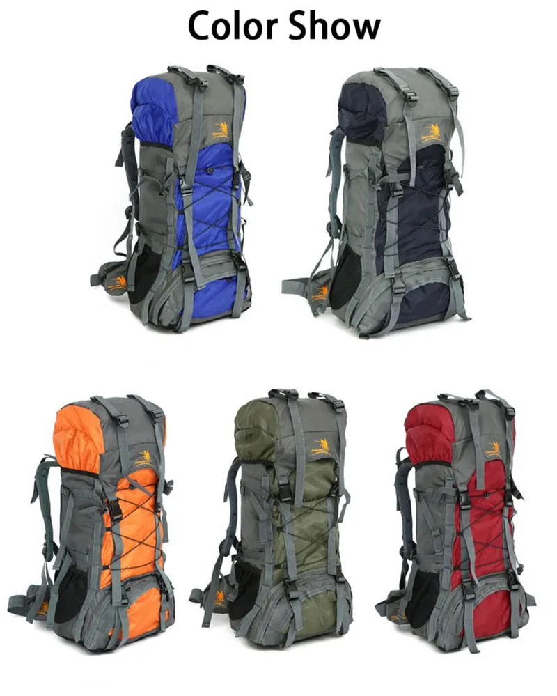 Free Knight 60L Outdoor Sports Professional Climbing Hiking Backpack Unisex Waterproof Nylon Travel Bags 6 Colors