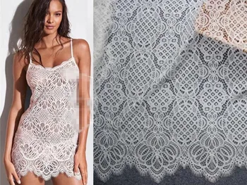 

3 Meter Fashion Wedding Dress Lace Fabrics Embroidery Cloth Chantilly french guipure tulle white lace fabric wedding party dress