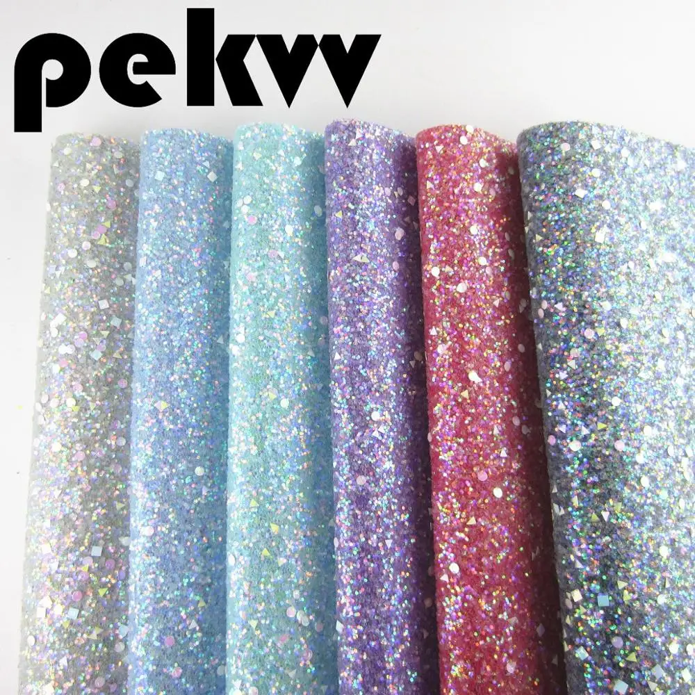 

Chunky Glitter Fabric Leather For Shoes DIY Bows A4 Sheet 8"x11.8" 1piece DG010