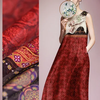 

140cm wide 12 momme Silk linen digital inkjet silk fabric blended clothing fabric skirt fabric