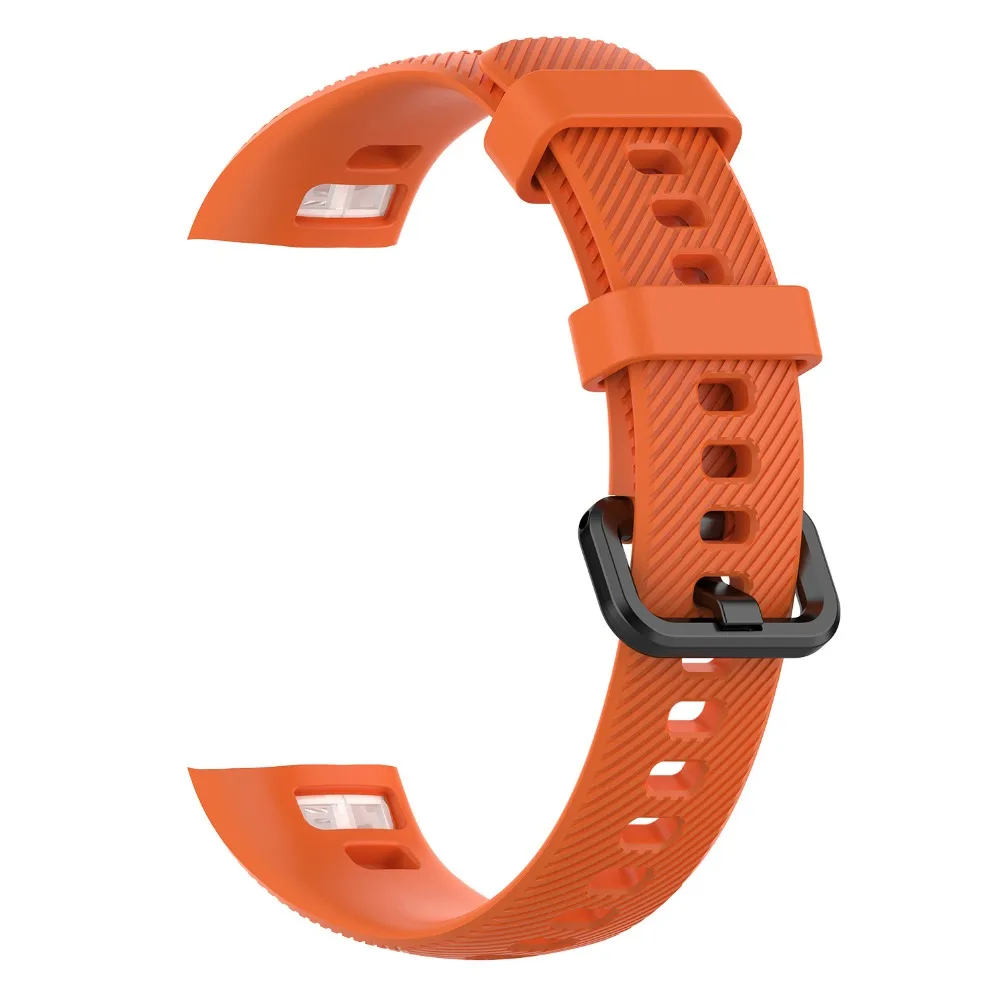 In Stock Silicone Wrist Strap For Huawei Honor Band 4 Standard Version Smart Wristband Sport Bracelet Band honor band 4 Correa - Цвет: Orange
