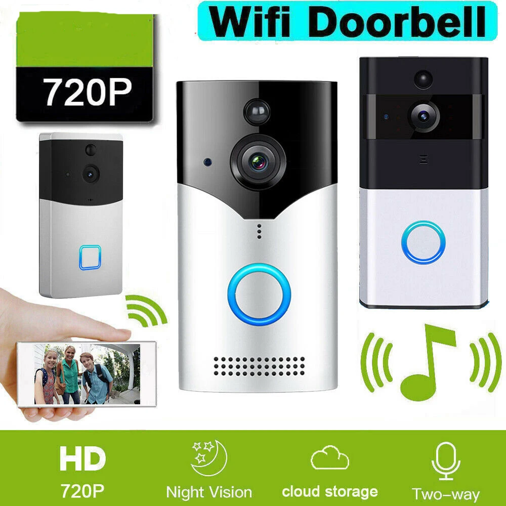 

Wireless Smart WiFi DoorBell IR Video Visual Camera Intercom Home Security Phone