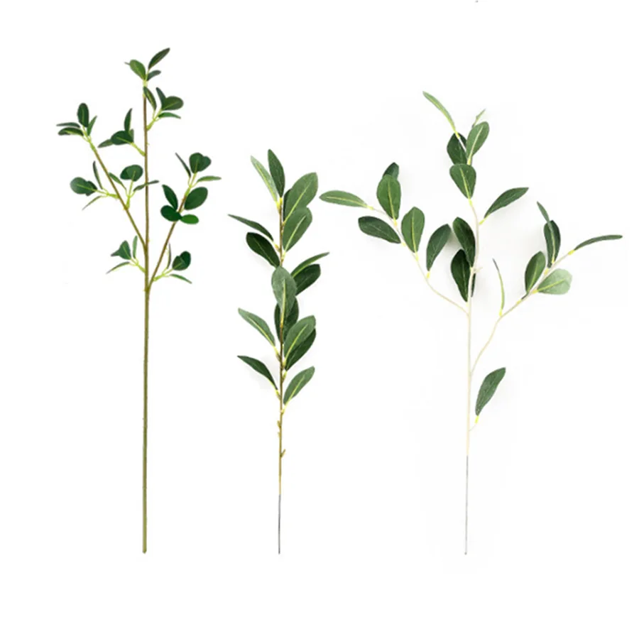 

Green Artificial Rhododendron leaves silk Long Stem Fake Plants for Home Store Wedding Jungle Party Decoration Faux Foliage