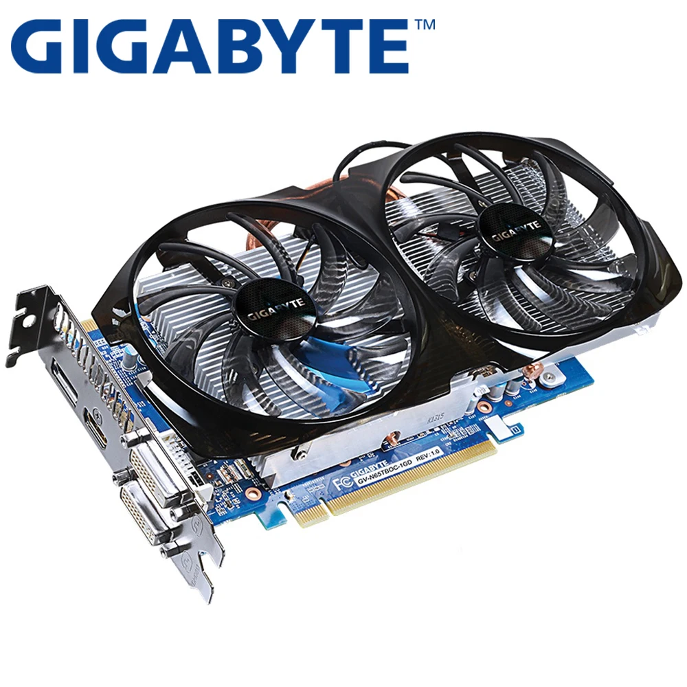 Видеокарта GIGABYTE GTX 650 Ti Boost 1 Гб 750 бит GDDR5 видеокарты для nVIDIA Geforce б/у VGA карты более