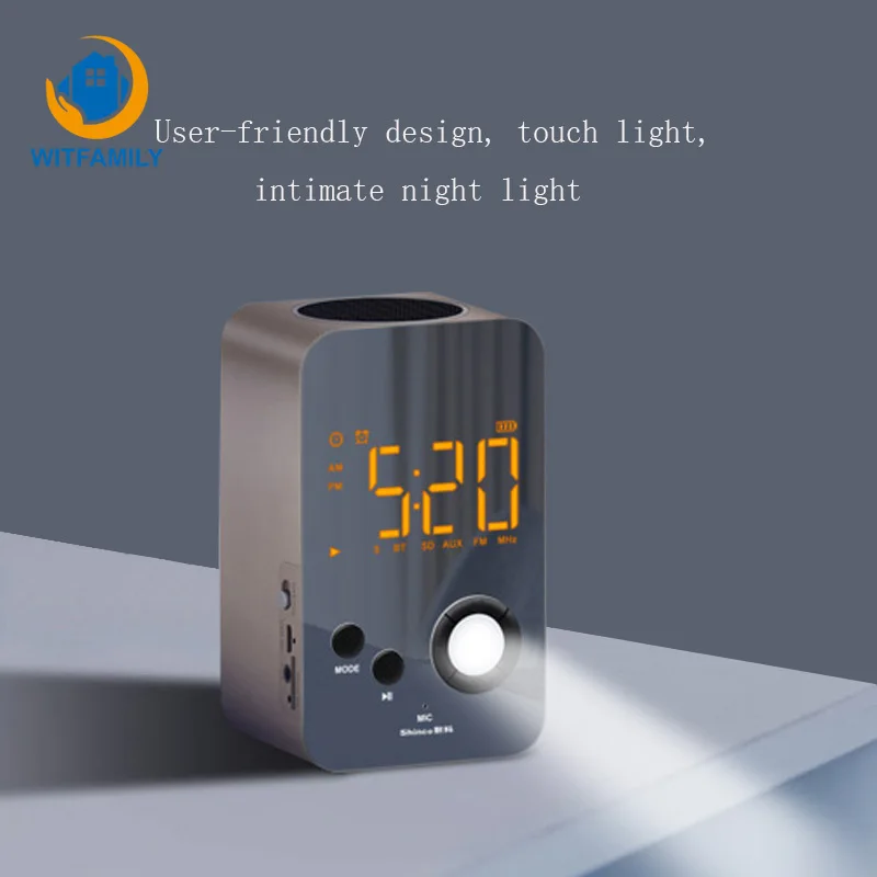 

Night Light Bluetooth Audio Wake Up alarm clock Radio Portable Travel Desk Clock LED Smart Digital Alarm Clock Touch Dimming