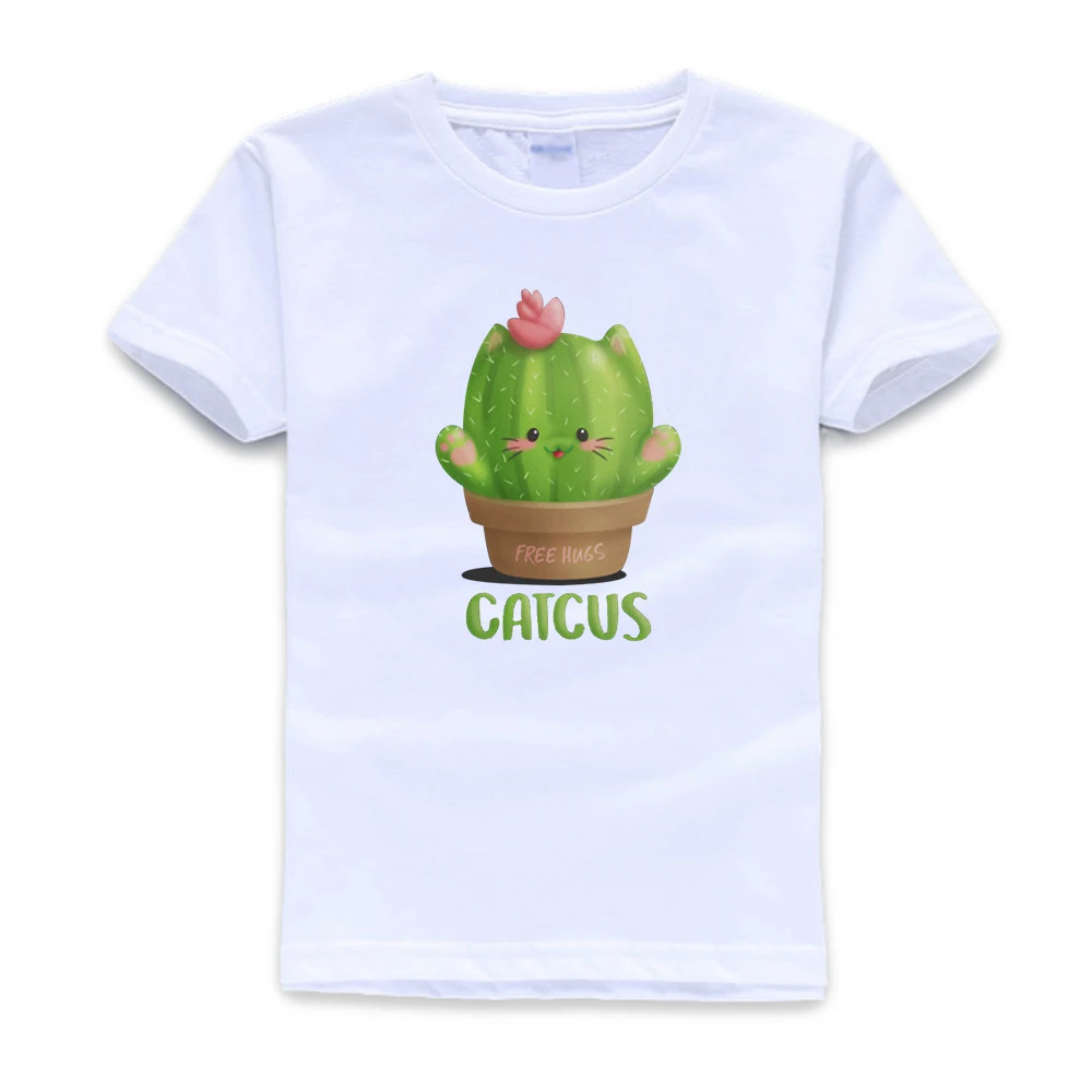 

Cat Cactus Kawaii Clothing / Cute Kitten Funny T-Shirt - Free Hugs Graphic Tee/Green Succulent Lover Gift for Crazy Lady