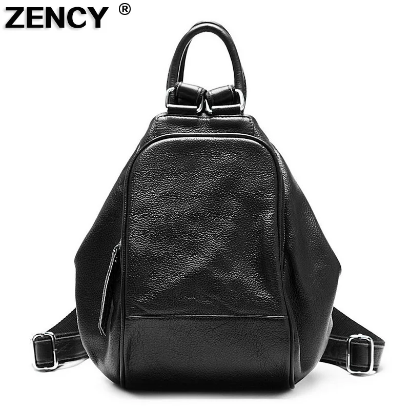 Mochila das Senhoras Real do Couro Zency Macio Natural Vermelho Preto Azul Couro Genuíno Ombro Primeira Camada Ocasional Bolsa 2020 100%