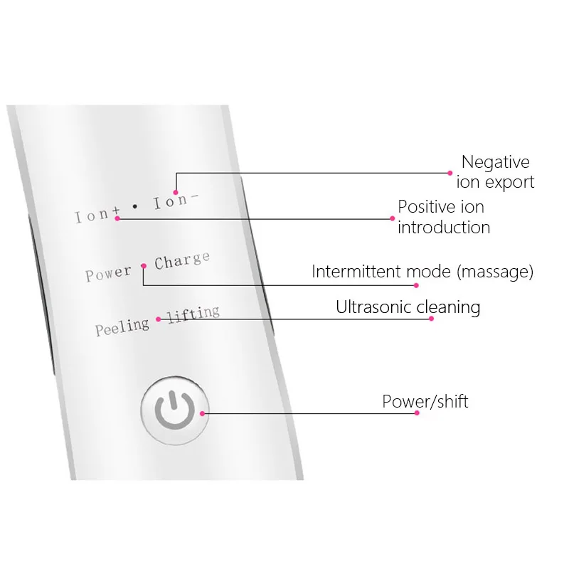  Ultrasonic Ion Deep Cleaning Skin Scrubber Peeling Shovel Facial Pore Cleaner Blackhead Remover Fac