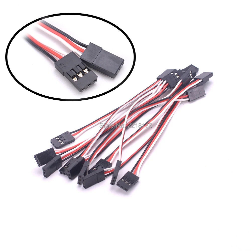 

10pcs 10cm 100mm / 150mm 15cm / 200mm 20cm Quadcopter Servo Extension Lead Male to Male Wire Cable For JR RC Quadcopter