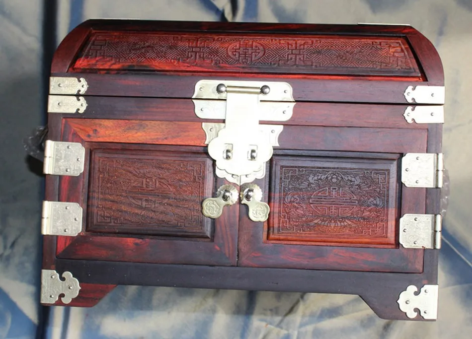 Роскошный деревянный ящик для хранения ювелирных изделий с ящиками, зеркальный органайзер для косметики, чехол Laos Siam, палисандр, свадебные сувениры, аксессуары