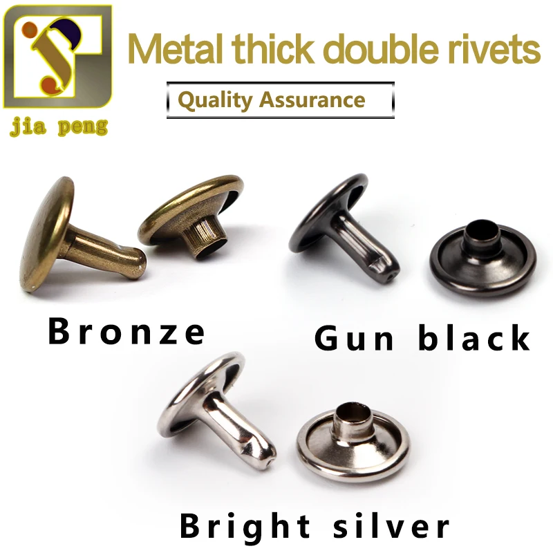 

New 100pcs Leather Rivet Metal silver Round Double Rivet Sewing Head Punk Strap Bracellet Apparel decorative Riveted 5mm9mm 5#9#