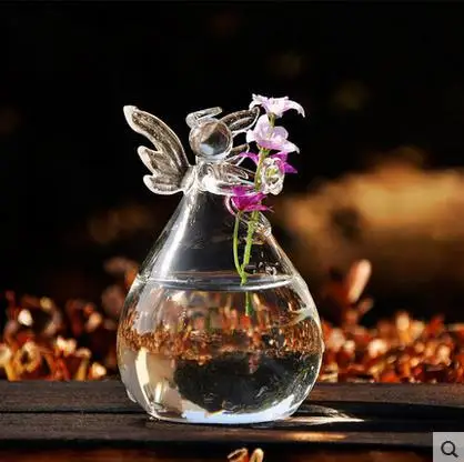 

Angel vase free shipping transparent crystal glass vases, flower arranging hydroponic container home decoration