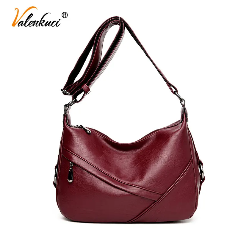 

Valenkuci Women Handbag Leather Bag for Women Messenger Bags fashion Crossbody Bag For Older Women Vintage Retro Tote Bag SD-002