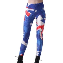 Эластичные повседневные штаны с 3D цифровой печатью Австралийский флаг узор женские Леггинсы 7 размеров одежда для фитнеса