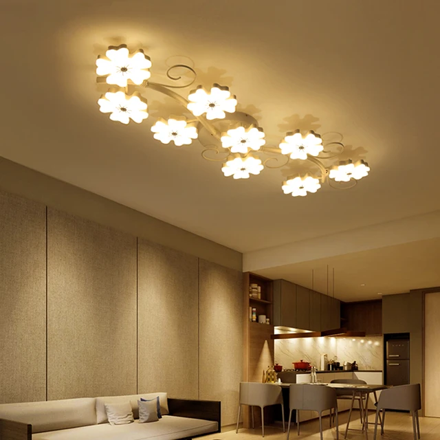 Us 36 0 Plum Blossom Modeling Surface Mounted Modern Ceiling Chandelier Lights For Living Room Bedroom Acrylice Lampshade In Chandeliers