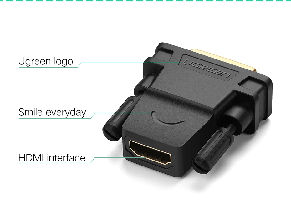 Ugreen hdmi к DVI 24+ 1 адаптер женщины к мужчине 1080 P HDTV конвертер для пк PS3 проектор TV Box