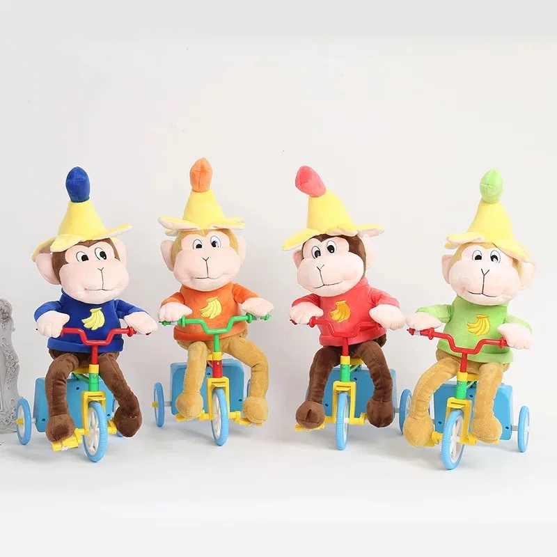 Электрический обезьяна милые плюшевые игрушки Музыка двигаться обезьяна с трехколесный велосипед кукла животных детские игрушки детям