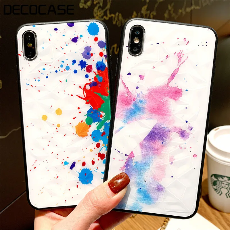 DECOCASE Funny Colorful Art White Summer Silicone Women Phone Cases for iPhone 6 6s 7 8 Plus X XR XS Max Couple Friends Covers |