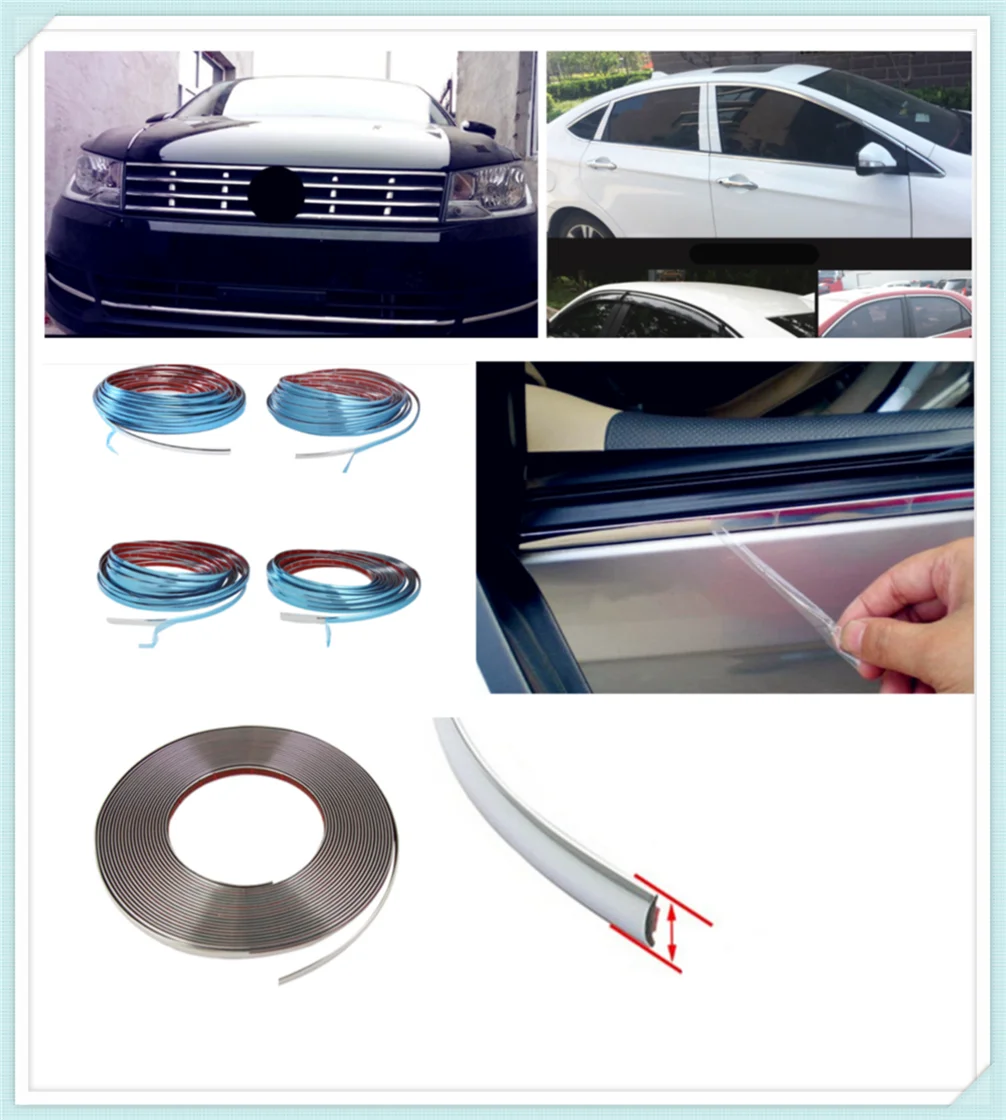 

3M DIY car shape chrome decorative strip silver window bright sticker for Honda City OSM FC Small PUYO Element Step REMIX CRV