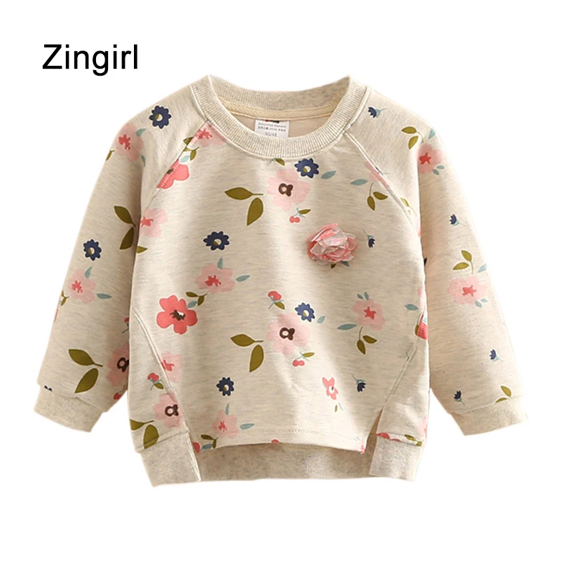 Zingirl с цветочным принтом милые свитшоты для девочек милое платье принцессы