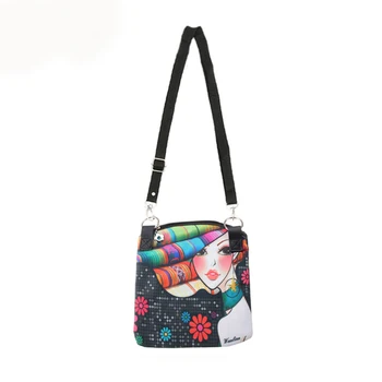 

TFTP Women Messenger Bags Vintage Canvas Printing Small Satchel Shoulder European Style Girls Handbag Lady Crossbody Bag