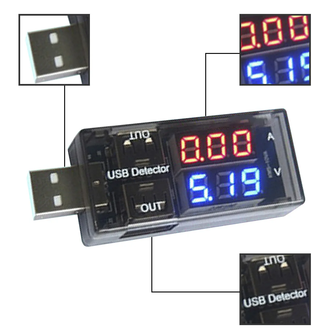 

Dual Display USB Current Voltage Charging Detector Mobile Power Current and Voltmeter Ammeter Voltage USB Charger Tester