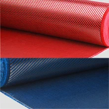 Красный/синий Арамид+ смесь углеродного волокна ткань саржа 100*50 см