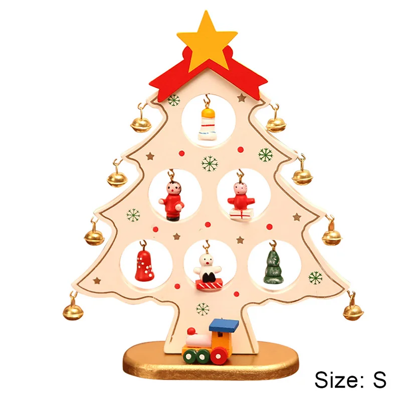 Веселые деревянные Рождественские елки, вечерние Рождественские елки, настольные украшения, детские рождественские подарки, вечерние