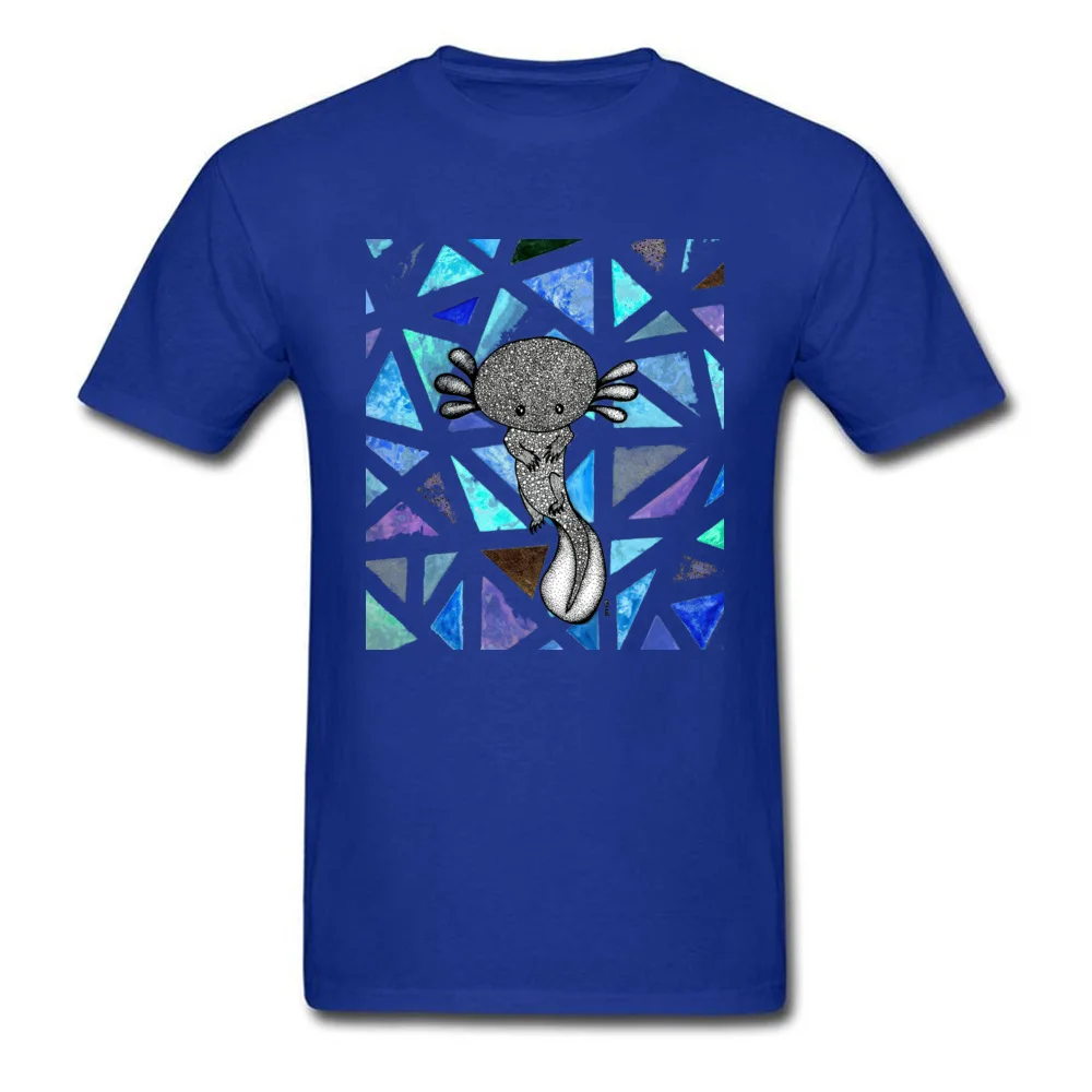 Tops Shirt Sweet Axolotl Summer Retro Printed Short Sleeve Cotton Fabric Round Collar Men's Top T-shirts Printed Tee-Shirt Sweet Axolotl blue