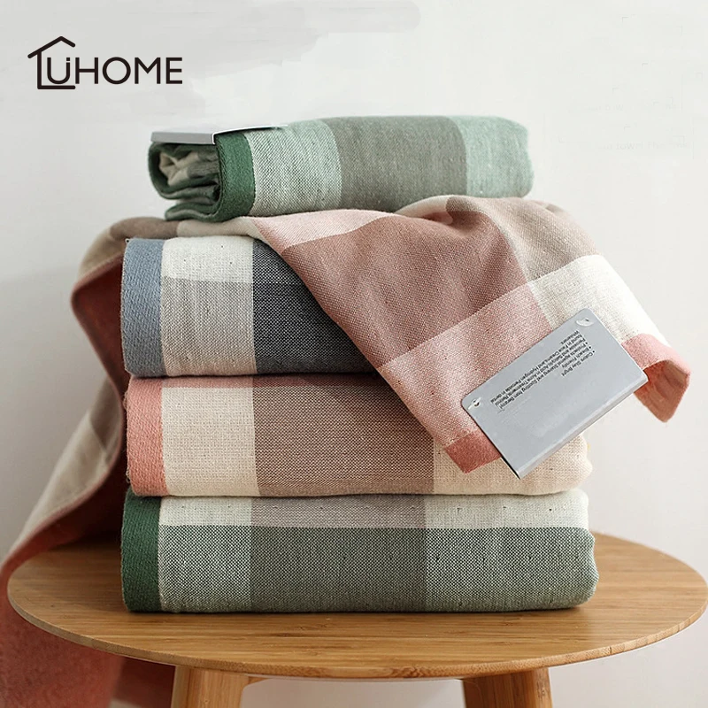 

Cotton Lattice Pattern Bath Towel for Adult Fast Drying Soft Thick High Absorbent Antibacterial Men Women Big Towel Set 70x140cm