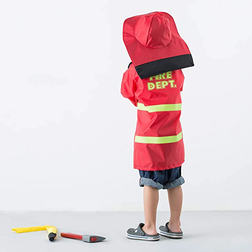 10pcs Fireman Dress Up Uniform Clothes Outfit Hat Walkie-talkie Kits w/ Fire Squirt Water For Children Fire Fighter Role Playing