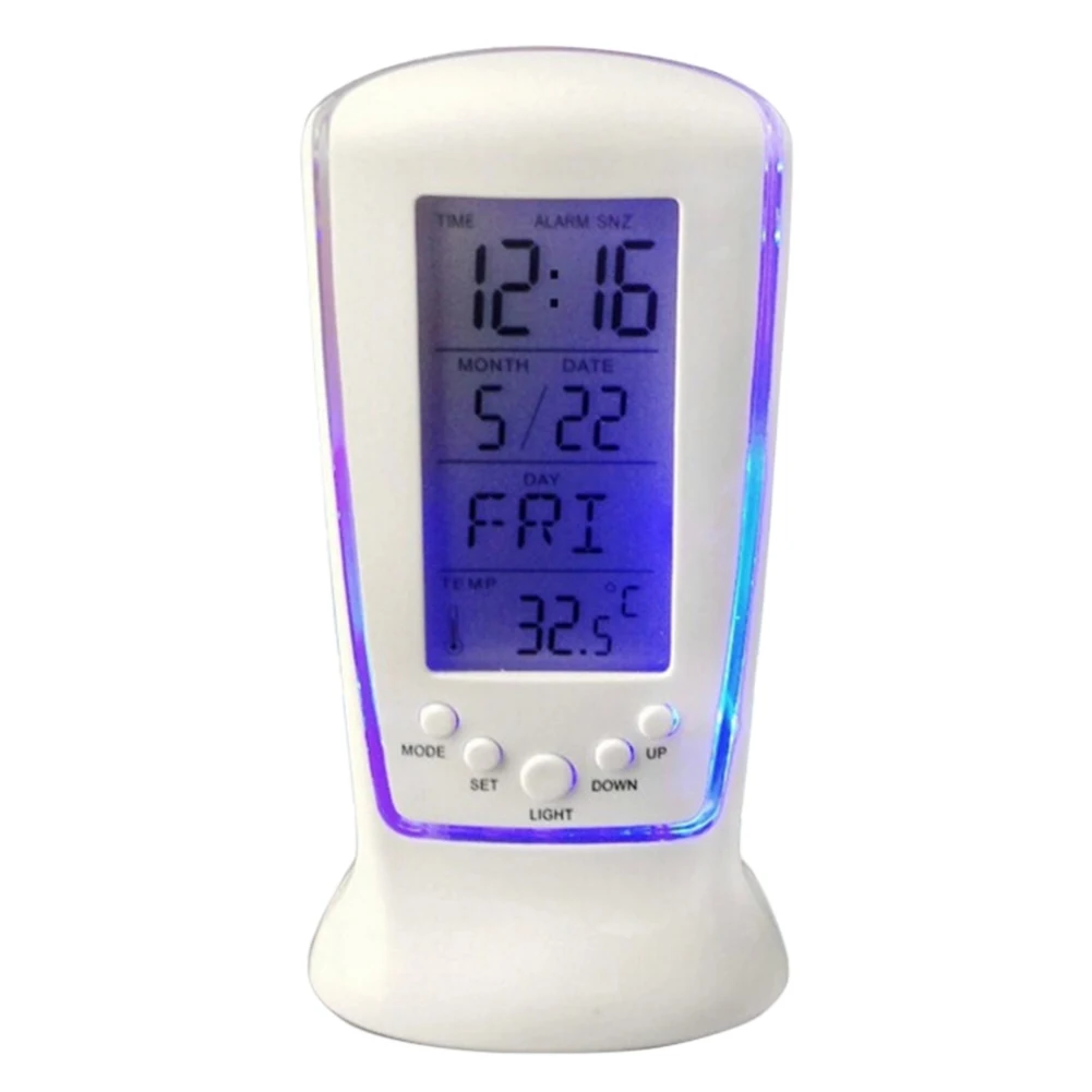 

Snooze Digital Calendar Gifts Thermometer Multifunction 12/24h Display Countdown LCD Screen Battery Powered Bedside Alarm Clock