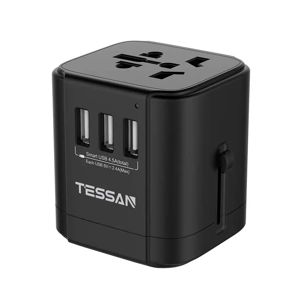 TESSAN все-в-одном Международный адаптер штепсельной вилки 3USB/2USB порты Tpye-C 3,0 порт-Универсальный адаптер переменного тока для США/ЕС/Австралии/Великобритании