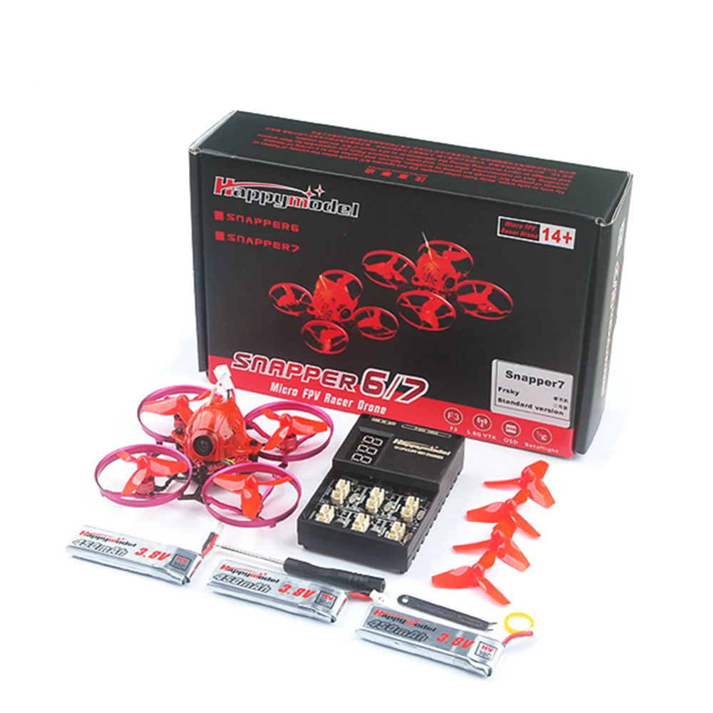 Happymodel Snapper7 75 мм с тремя аккумуляторами Crazybee F3 OSD 5A ESC 1 S бесщеточный мотор