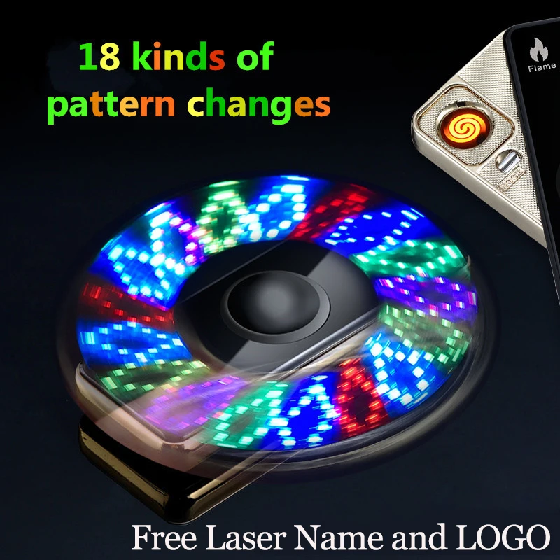 

USB Lighter Rechargeable Electronic Heat Spiral Gyro Toy Fingertip Lighter Hand Spinner Charging Windproof Plasma Lighter