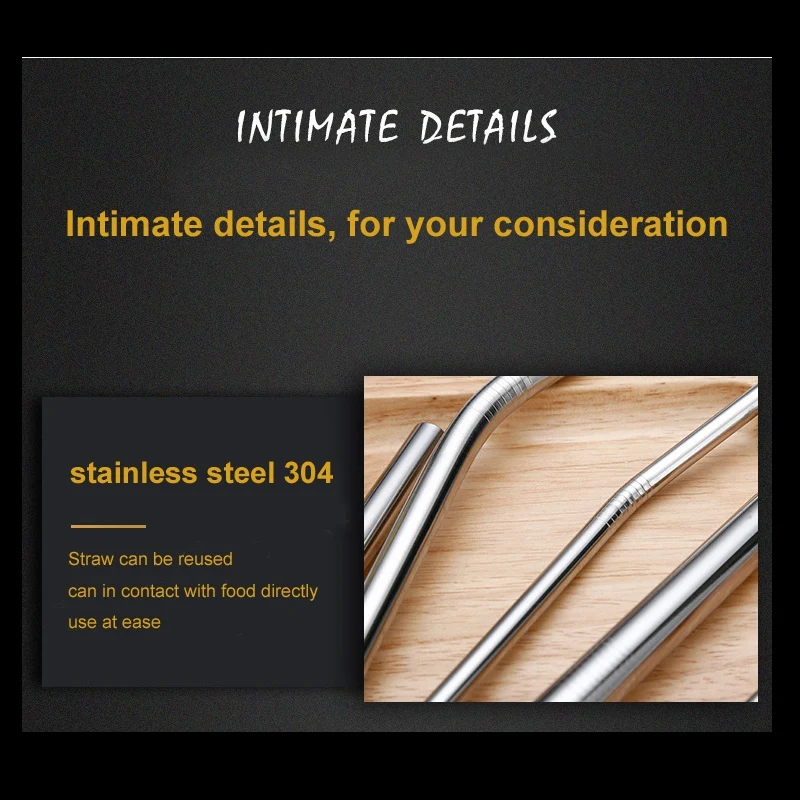 100pcs Metal Straws Can Be Reused 304 Stainless Steel Drinking Water Pipes 215 Mm x 6 Mm Curved Straws And 50 Straight Straws