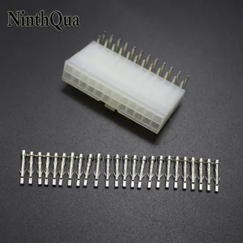 

10sets 5557 5569 24P Bend Pin Wire Terminals Electrical Connector 4.2mm 24Pin Right Angle Plug jack for Car Auto PC ATX