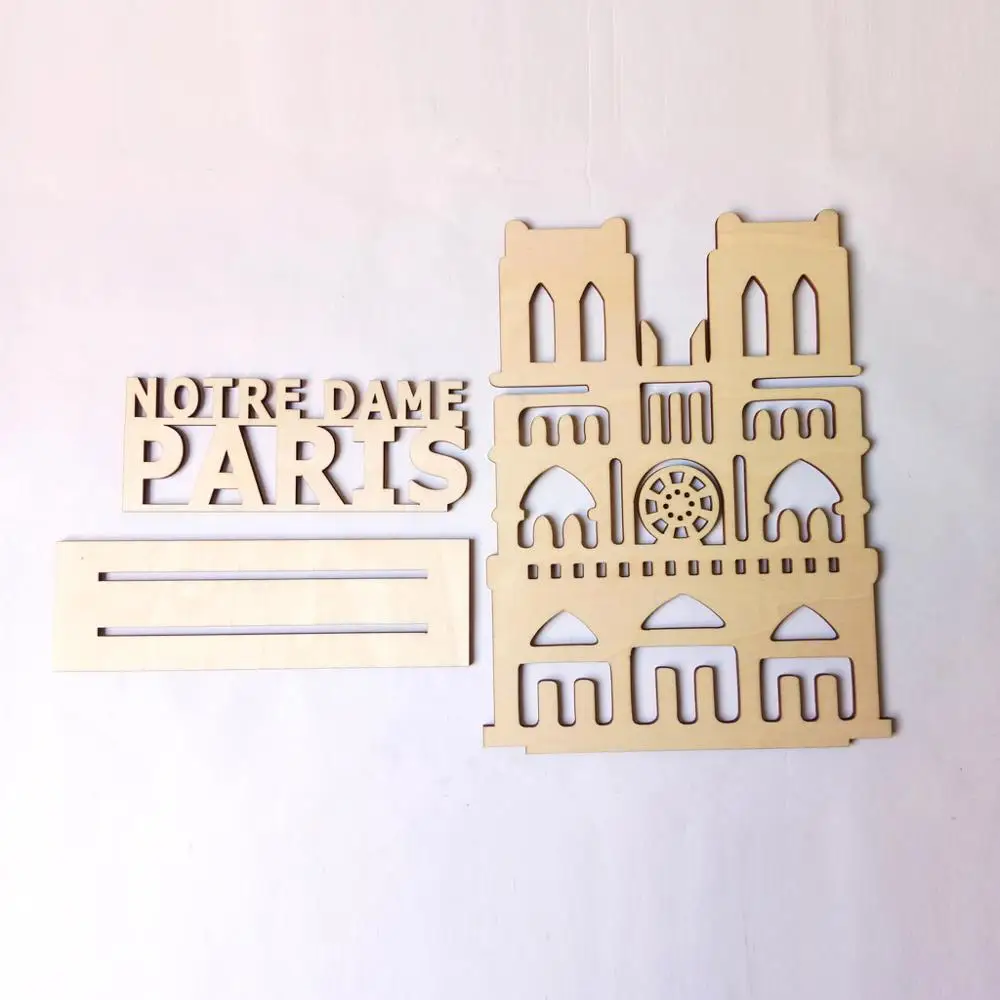 Деревянный Нотр Дам де Пари 3D модель здания дома декорация рукоделие хобби
