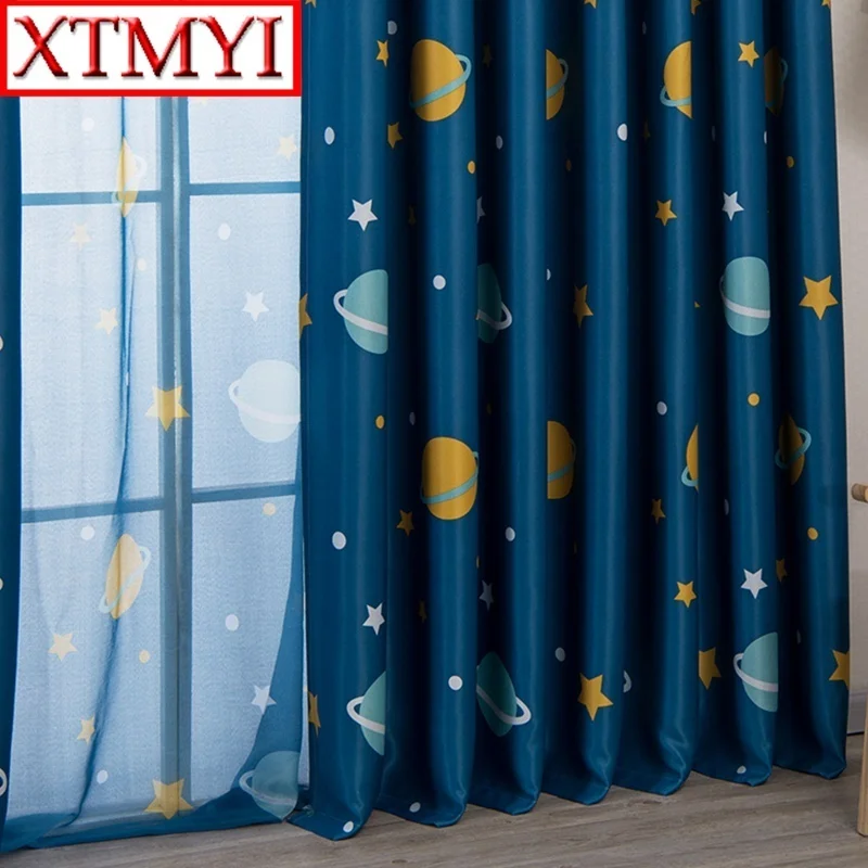 

Cartoon moon Blackout Curtains For Kids Room Children Curtains For Children Bedroom Living Room Window Curtain For Child