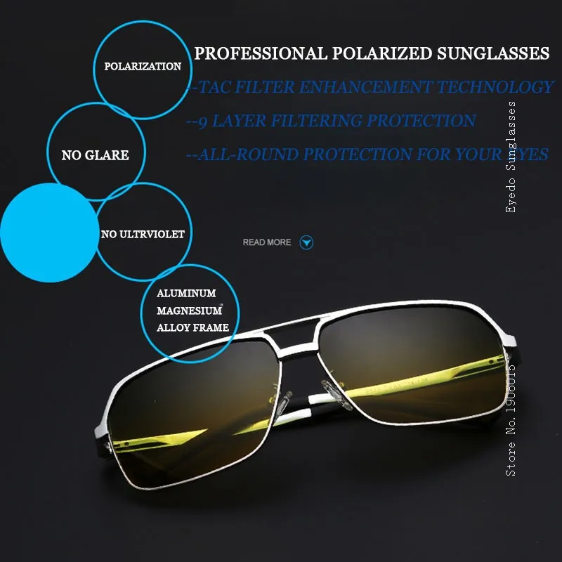 VEGA, оправа из алюминиево-магниевого сплава, поляризационные солнцезащитные очки для женщин и мужчин, HD очки для ночного видения, очки для вождения, 8549