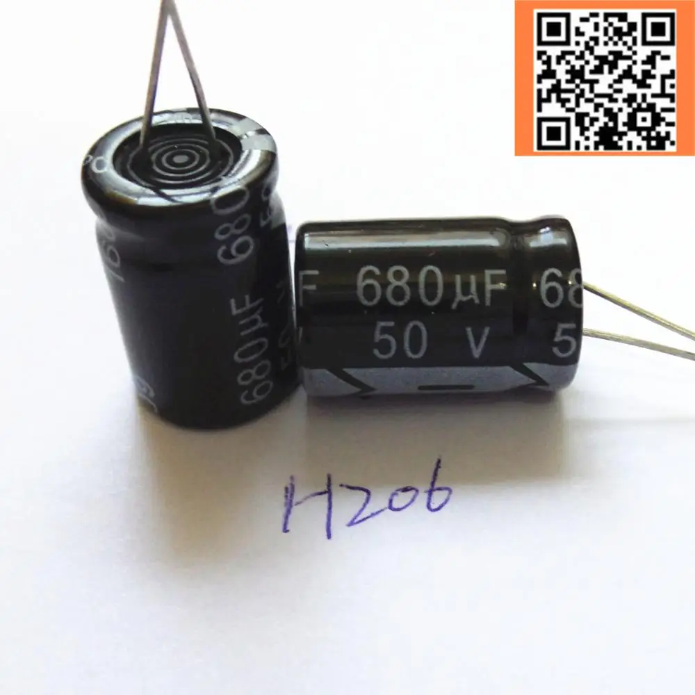4pcs lot H206 50V 680UF aluminum electrolytic capacitor size 13 20 680UF