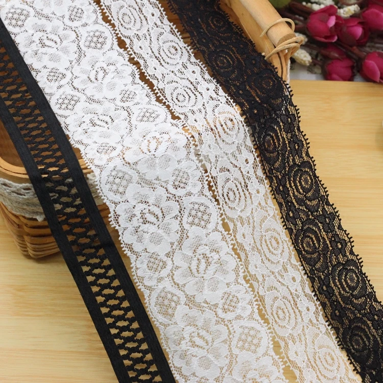 

Elastic Bands More design Floral Edge 1 meters/lot Stretch Trim Lace Ribbon Trimming Home Clothing Embroidered Craft Ornaments