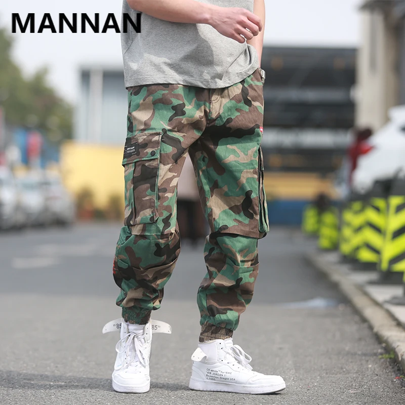 

MANNAN 2019 Novel ideas Camouflage Mens Fashion Baggy Tactical Trouser Hip Hop Casual Cotton Multi Pockets Pants Streetwear